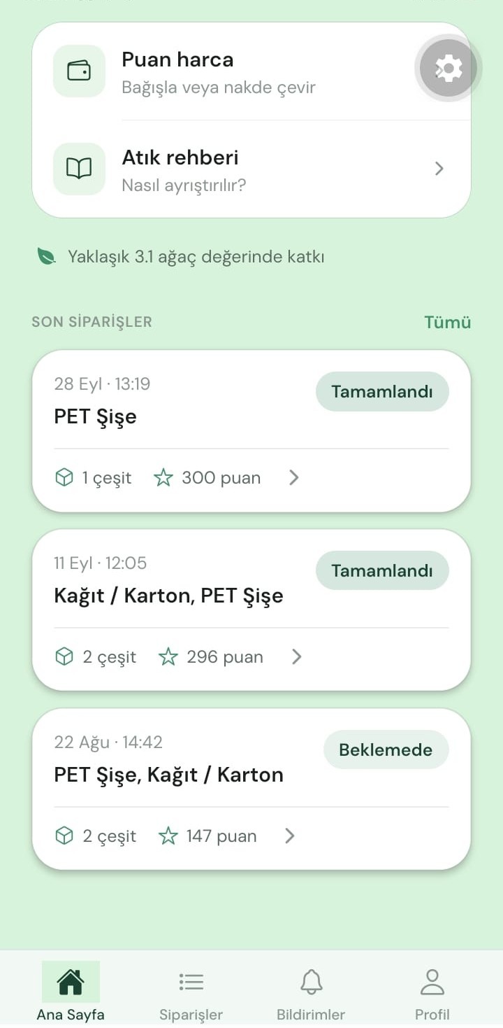 Vatandaş ana sayfa ekranı