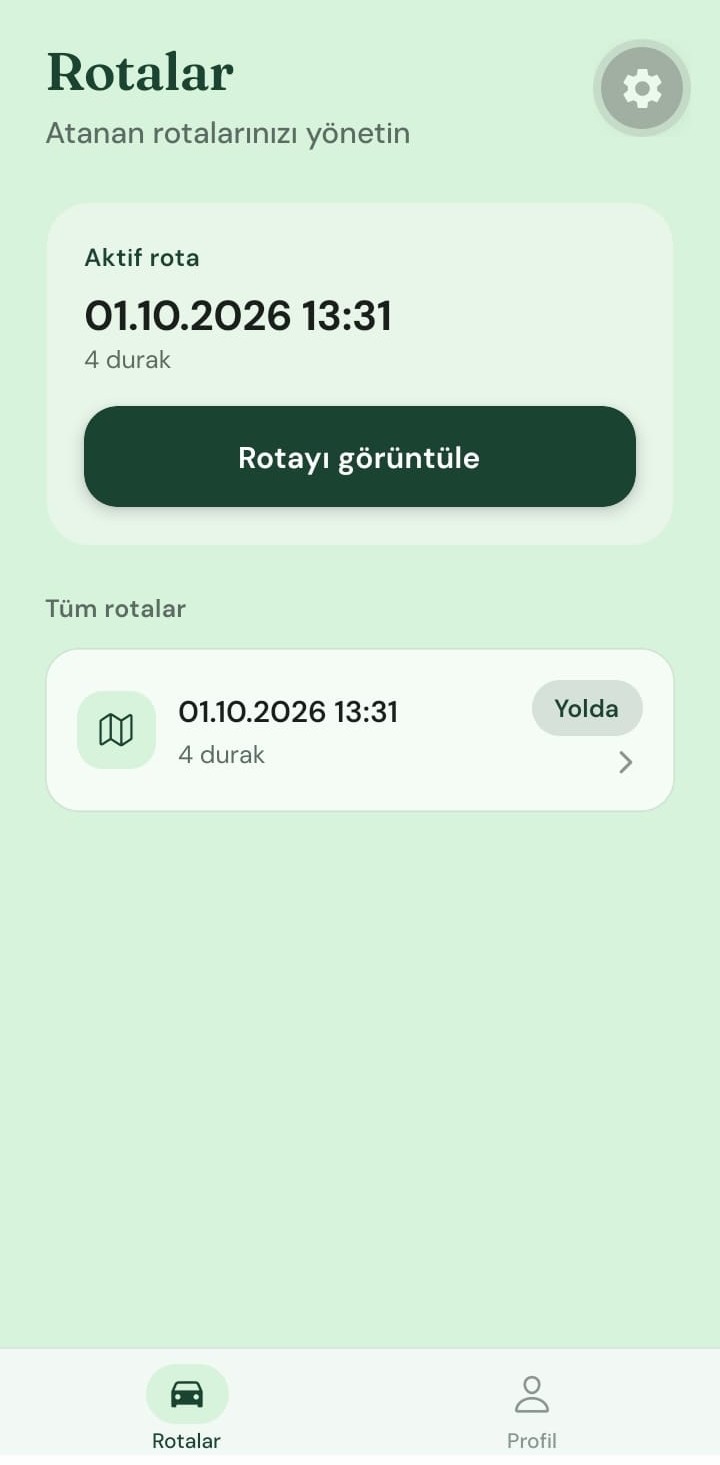 Rotalarım ekranı